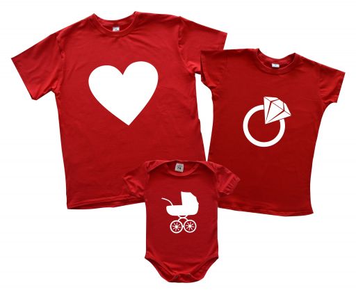 Семейный Family look набор футболок для малыша и родителей