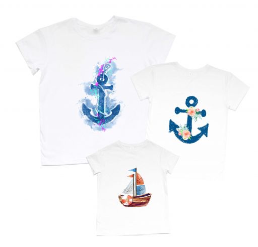 Набор футболок для пиратской вечеринки "Якоря"