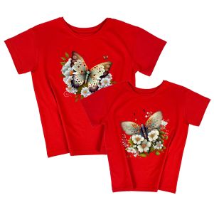 Комплект футболок для мамы и дочки "Бабочка"