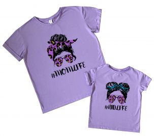 Комплект футболок для мамы и дочки #LIFE