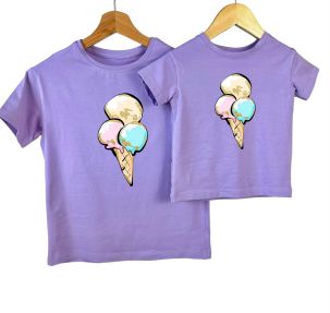 Комплект футболок для мамы и дочки "Мороженое"