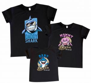 Комплект футболок Family look с принтом "Shark"