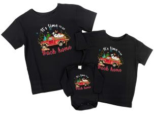 Комплект новогодних семейных футболок "Back home"