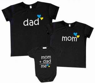 Комплект семейного Family look "dad+mom=me" (Украина)