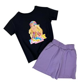 Костюм для девочки футболка + шорты "Barbie"