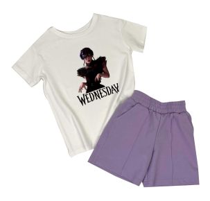 Костюм для девочки футболка + шорты "Wednesday танец"