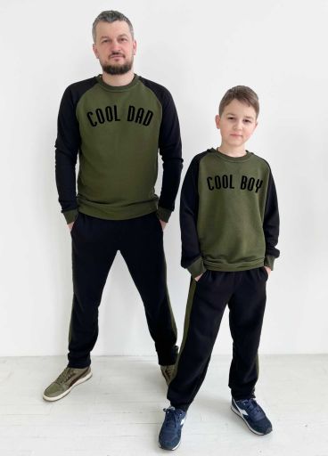 Костюмы в наборе папа/сын с принтом "Cool Dadd & Boy"