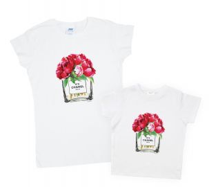Пара футболок Family look "SHANEL №5" для мамы и дочки