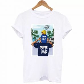 Мужская футболка с принтом "Папа и сын"