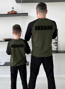 Набір спортивних костюмів FLY з принтом на спині "Ukraine" (хакі)