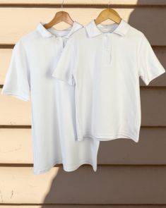 Набор базовых футболок поло для папы и сына (белый)