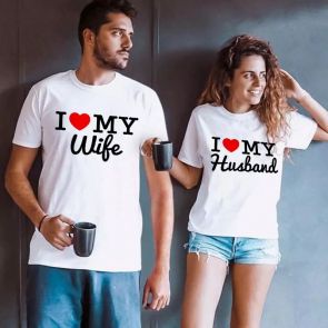 Набор футболок для пары "I love..."