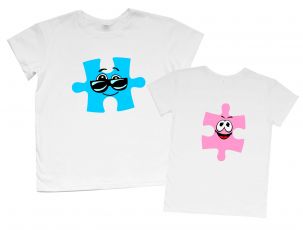 Набор футболок для пары "Пазлы"