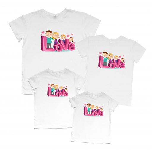 Набор футболок Family look для четверых "LOVE"