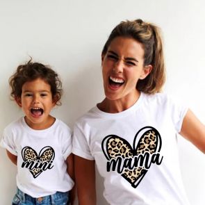 Набор футболок "Mama & Mini" (леопардовое сердце)