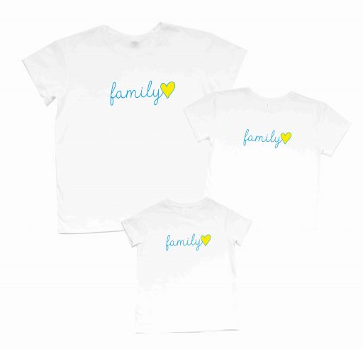 Набор футболок с одинаковой надписью "FAMILY"