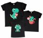 Набор футболок в одном стиле "Новогодние динозавры"