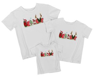 Набор новогодних футболок Family look "Be love"