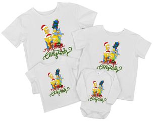 Набор новогодних футболок "Семья Симпсонов"