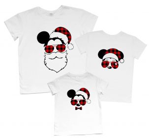 Набор семейных футболок "Новогодние Микки Маусы"