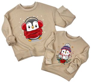 Новогодний набор свитшотов для мамы и ребёнка "Пингвины"