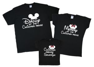 Новогодний семейный набор футболок Family look "Christmas mouse"