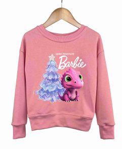 Новогодний свитшот для девочек "Barbie" (розовый дракон)