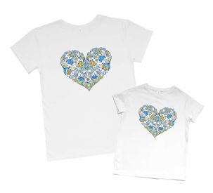 Пара футболок для мами та доньки "Серце" (орнамент)