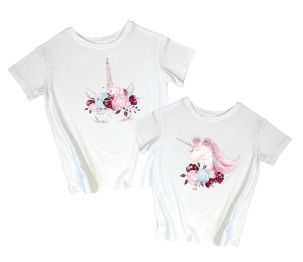Пара футболок для мамы и дочки "Единороги"