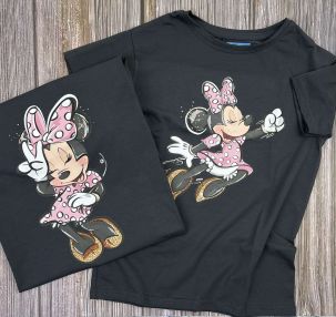 Пара футболок для мамы и дочки с принтом "Minnie Mouse"