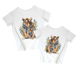 Пара футболок для папы и сына "Тигры"