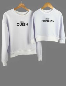 Пара свитшотов с надписями под заказ "Queen&Princess"