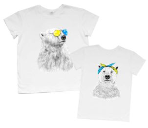 Парний набір футболок "Ведмеді" (жовто-блакитний)