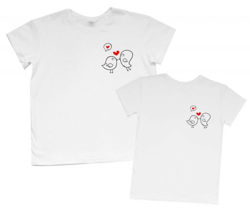 Парный набор футболок для влюбленных "Птички"