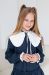 Школьное платье для девочек с воротником стойка (синий)