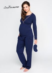 Трикотажная пижама для беременных и кормящих с длинным рукавом "Bluemarine"
