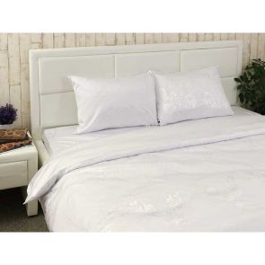 Комплект постельного белья сатин жаккард Белый А полуторный (50х70)