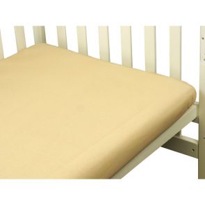 Детская бязевая простынь на резинке в кроватку 60х120 см бежевая