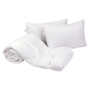 Всесезонное силиконовое одеяло 52СЛБ белое 200х220 см с двумя подушками 50х70 см