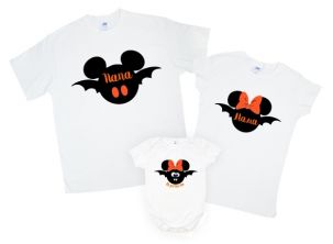 Семейные футболки Family look для родителей и дочки на Hallowen "Микки"