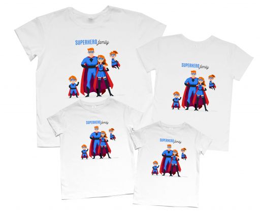 Семейный набор футболок "Семейка супер героев"
