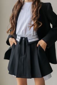 Школьная юбка с корсажным поясом (чёрный)