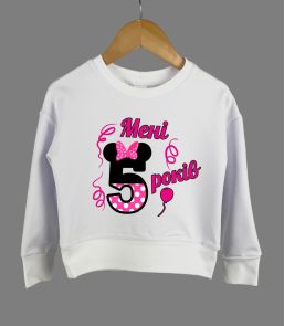 Світшот до Дня Народження дівчинки "Minnie Mouse" (білий)