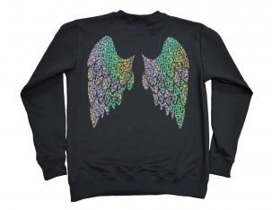 Свитшот с принтом на спине "Крылья ангела голограмма"