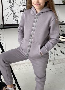 Трикотажный костюм для девочек New Style Zip (серый)