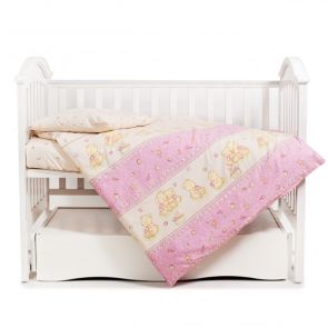 Сменная постель 3 эл Twins Comfort 3051-C-016, Мишки со звездой розовые, розовый