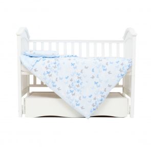 Сменная постель 3 эл в кроватку Twins Romantic Spring collection 3024-RS-04 Butterfly blue, голубой