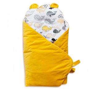 Набор конверт-плед с подушкой Twins Bear 9064-TB-05, melon, желтый