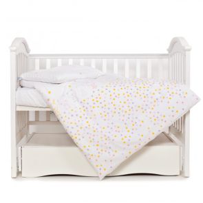 Комплект сменной детской постели для девочки 3 эл Twins Eco Line 3090-E-023, Bunnies pink, белый/розовый