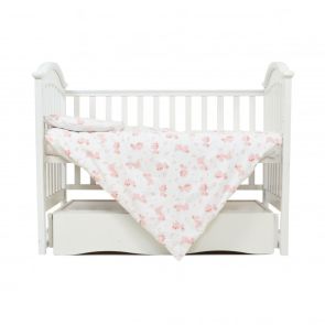 Сменная постель 3 ел Twins Premium Glamour Limited 3064-PGNEWZ-08, Dino pink, белый/розовый